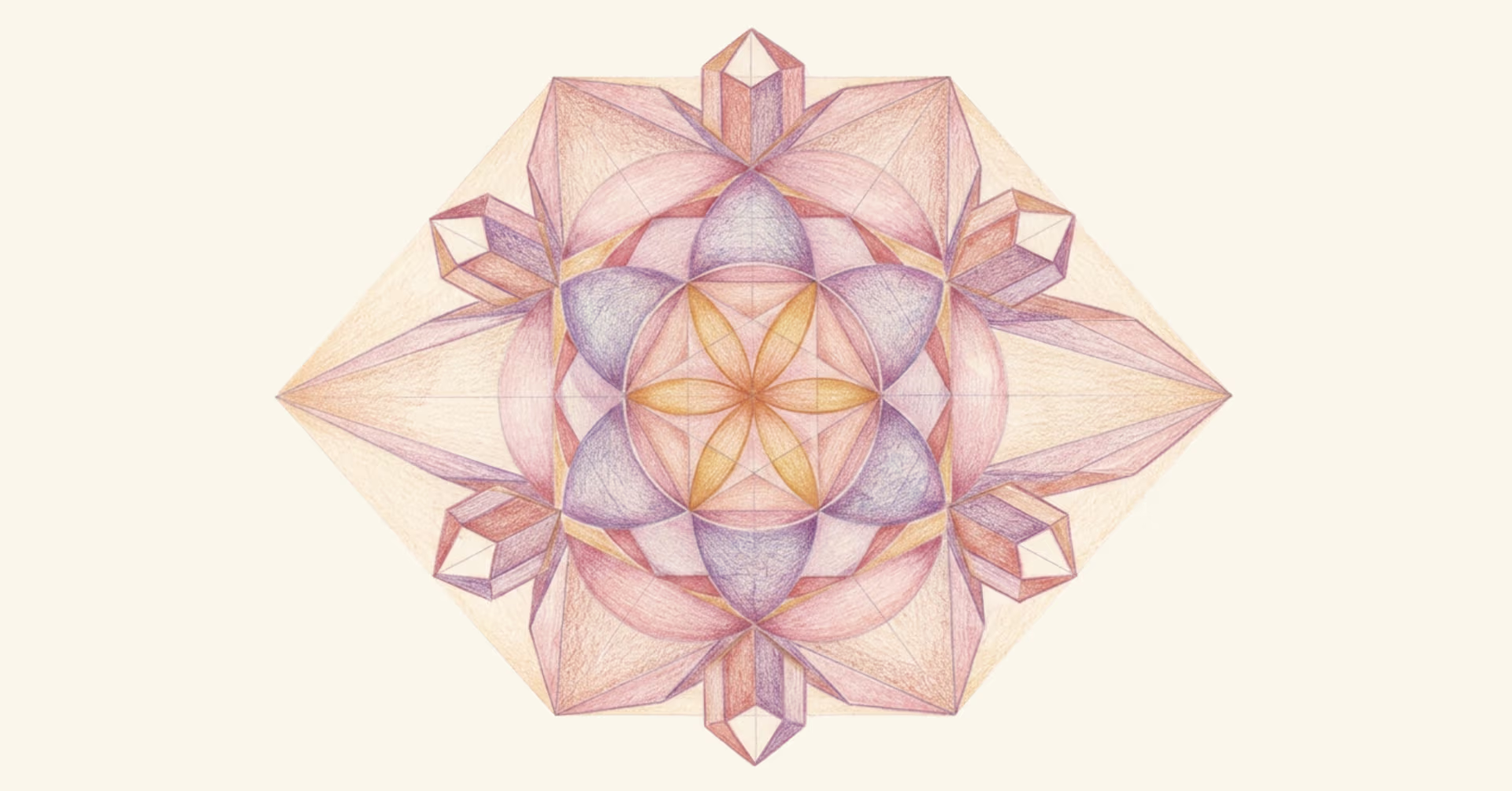 geometric drawing from ad dip graduates (using brand colour background)
